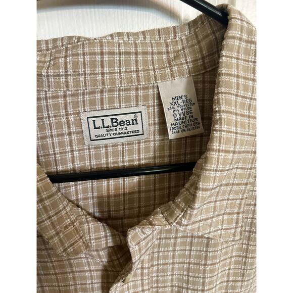 L.L. Bean Lot of 3 LS ButtonUpShirts Tan Plaid/Pink/Coral Size XXL - Picture 4 of 10